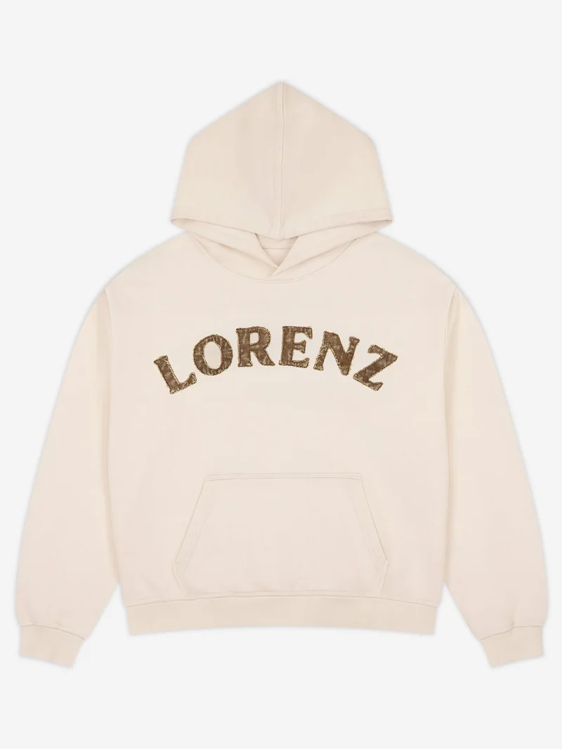 Image of Lorenz Appliqué Hoodie - Washed Cream