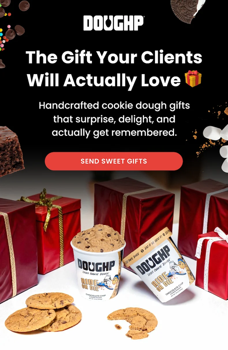 The Gift Your Clients Will Actually Love 🎁 Handcrafted cookie dough gifts that surprise, delight, and actually get remembered.
