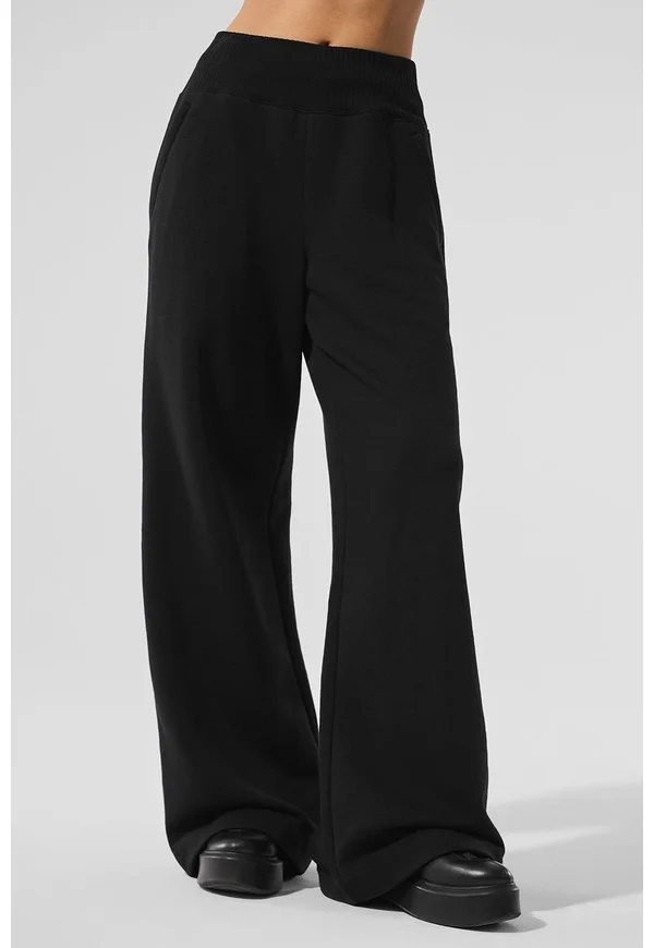 Serenity Wide Leg Sweatpant - Black - Black / S