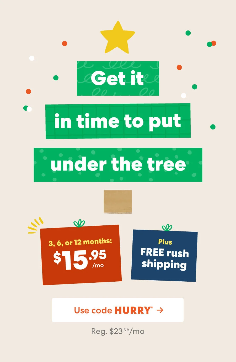 Get it in time to put under the tree!