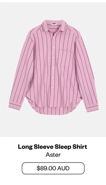 Long Sleeve Sleep Shirt Aster