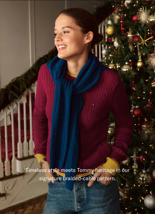 Timeless style meets Tommy heritage in our signature braided-cable pattern.