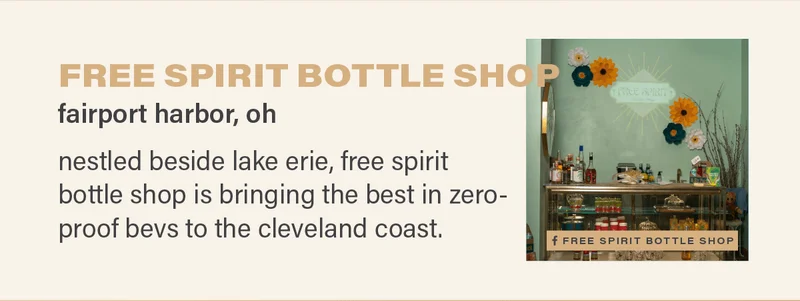 FREE SPIRIT BOTTLE SHOP (fairport harbor, oh) - nestled beside lake erie, free spirit bottle shop is bringing the best in zero-proof bevs to the cleveland coast. (photo: free spirit bottle shop)