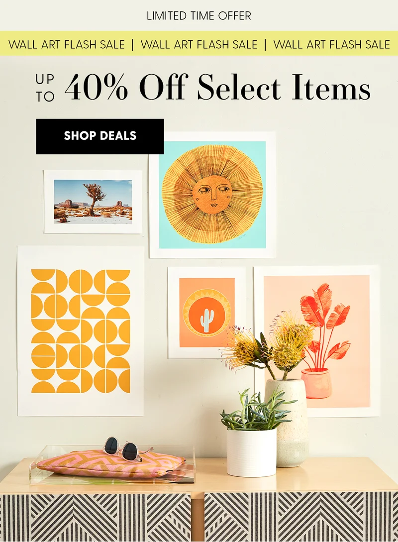 Limited Time Offer | Wall Art Flash Sale | Up to 40% Off Select Items | Shop Deals