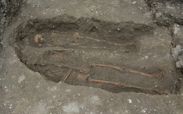 A Tower of London mass grave dating from the 14th century, which may have been the final resting place for some of the earliest victims of the Black Death.