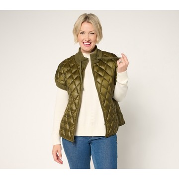 Martha Stewart Signature Diamond Quilted Short-Sleeve Jacket
