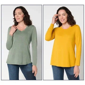 LOGO Principles by Lori Goldstein Set of 2 Knit Tops