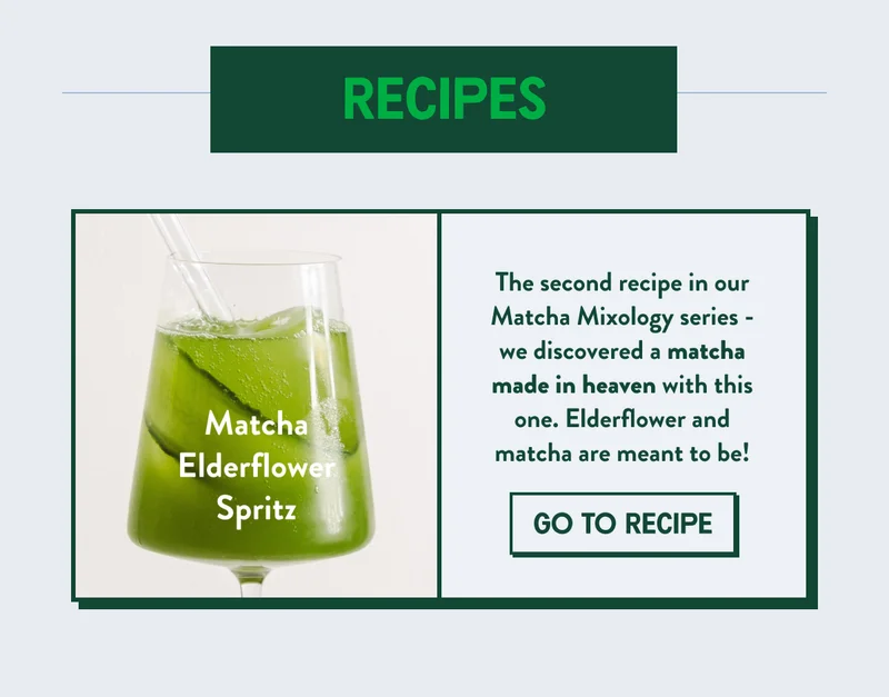 Matcha elderflower spritz