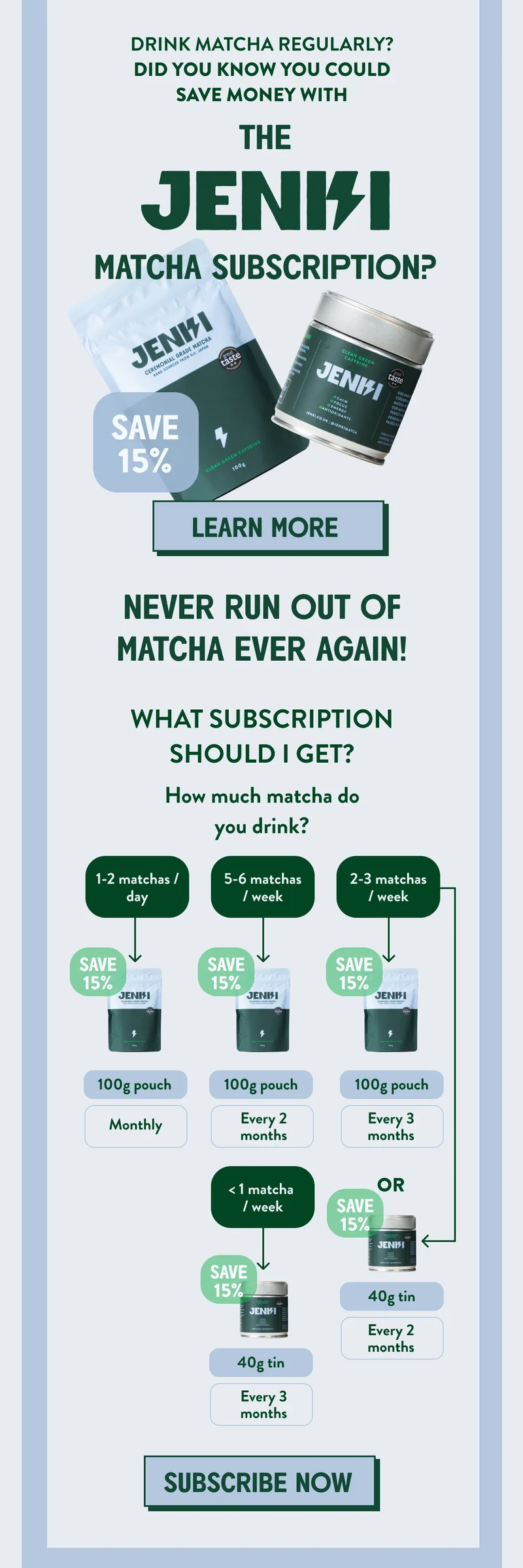 Matcha subscriptions