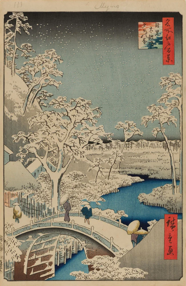 Hiroshige’s “Meguro Drum Bridge and Sunset Hill, no. 111 from 100 Famous Views of Edo”