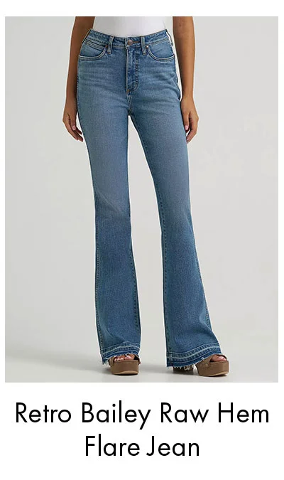Retro Bailey Raw Hem Flare Jean