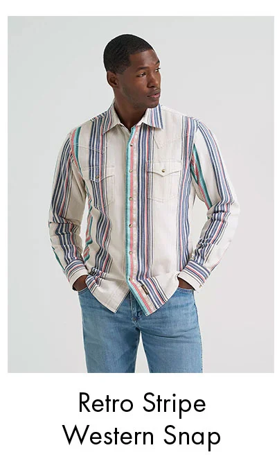 Retro Stripe Western Snap