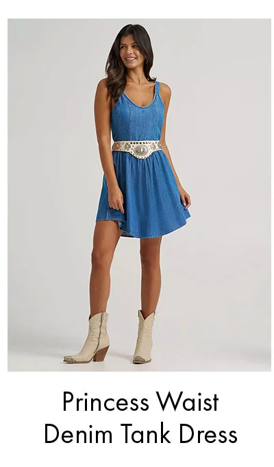 Princess Waist Denim Tank Dress