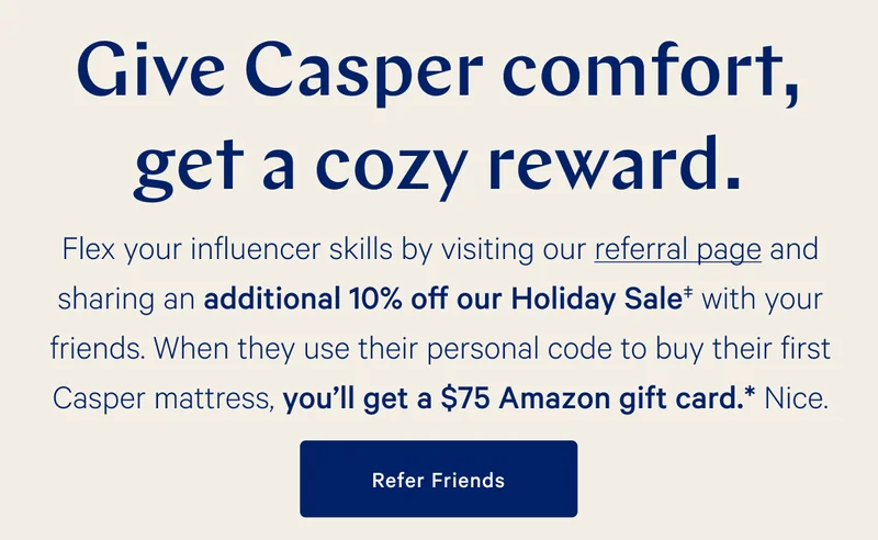Gift Casper Comfort, Get a cozy reward.