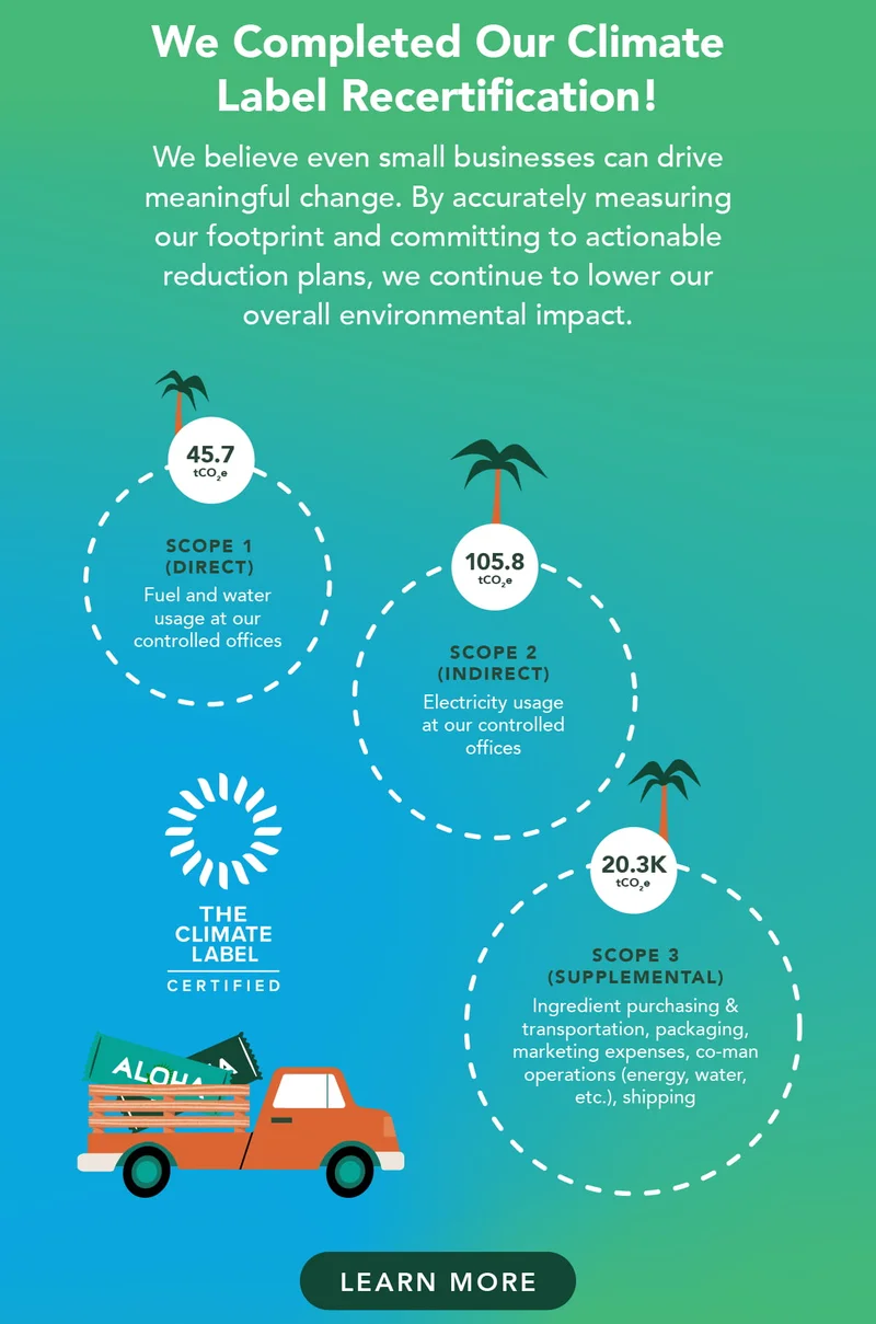 We completed our Climate Label Recertification! We believe even small businesses can drive meaningful change. By accurately measuring our footprint and committing to actionable reduction plans, we continue to lower our overall environmental impact.