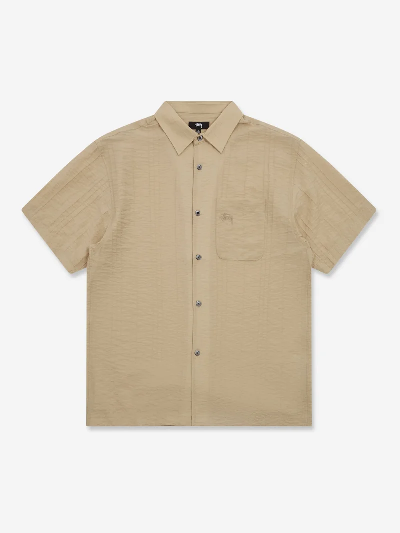 Image of Stussy Pleated Textured Shirt - Tan