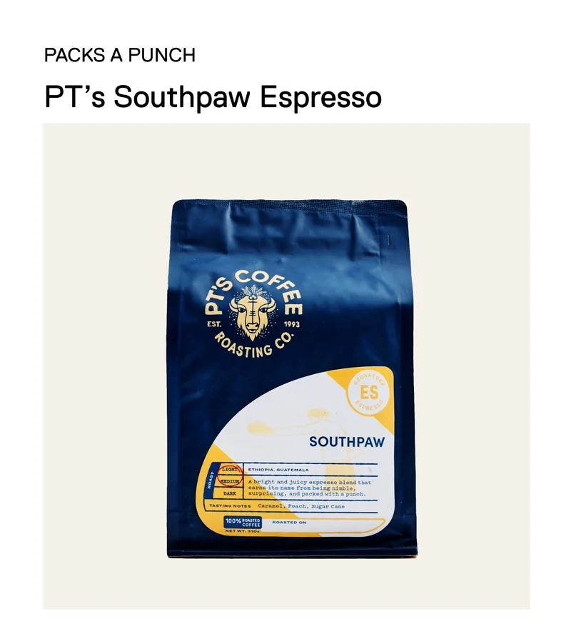 Packs a punch. PT's Southpaw Espresso.