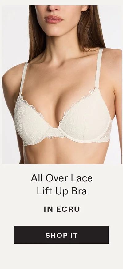 All Over Lace Lift Up Bra in Ecru