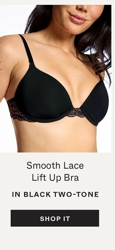 Smooth Lace Lift Up Bra in Black Two-Tone