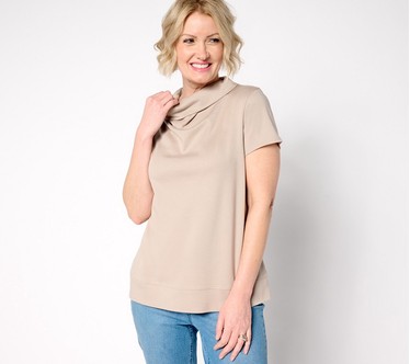 Martha Stewart Signature Essentials Knit Cowl Neck Top