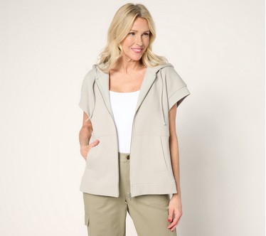 Martha Stewart Signature Towel Terry Zip Front Jacket with Hood
