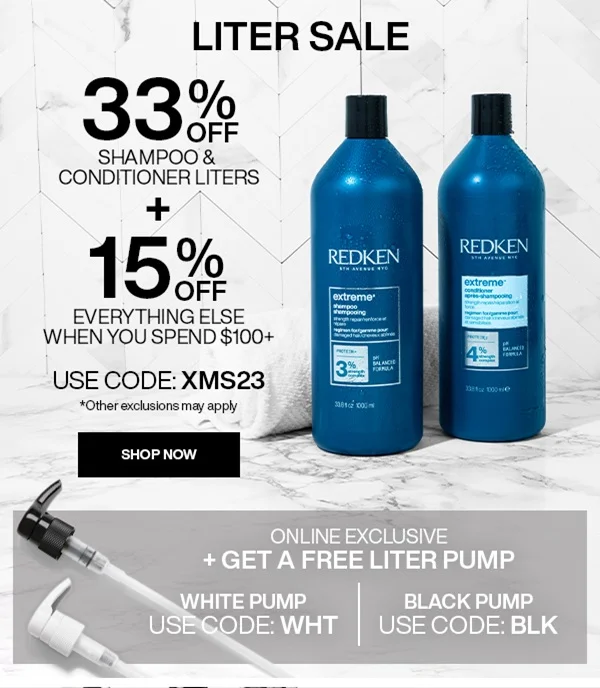 33% OFF SHAMPOO & CONDTIONER LITERS