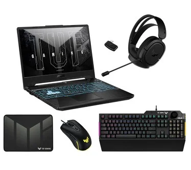 ASUS TUF 15" Gaming Laptop W/ Mouse, Mouse Pad, Headset & RGB Keyboard
