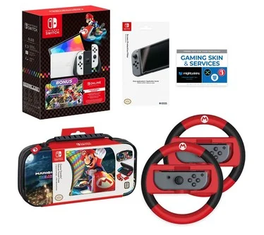Nintendo Switch OLED w/ Mario Kart 8 & MarioAccessories