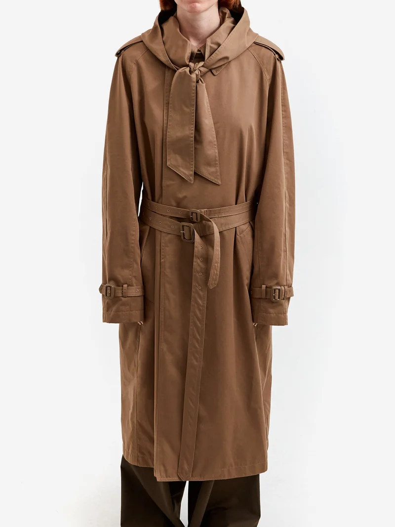 Image of NACHE Hoodie Trench Coat - Vintage Beige