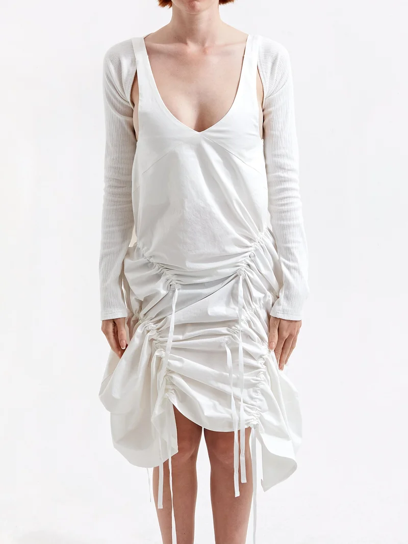 Image of NACHE Two Piecee Pulled Dress - White