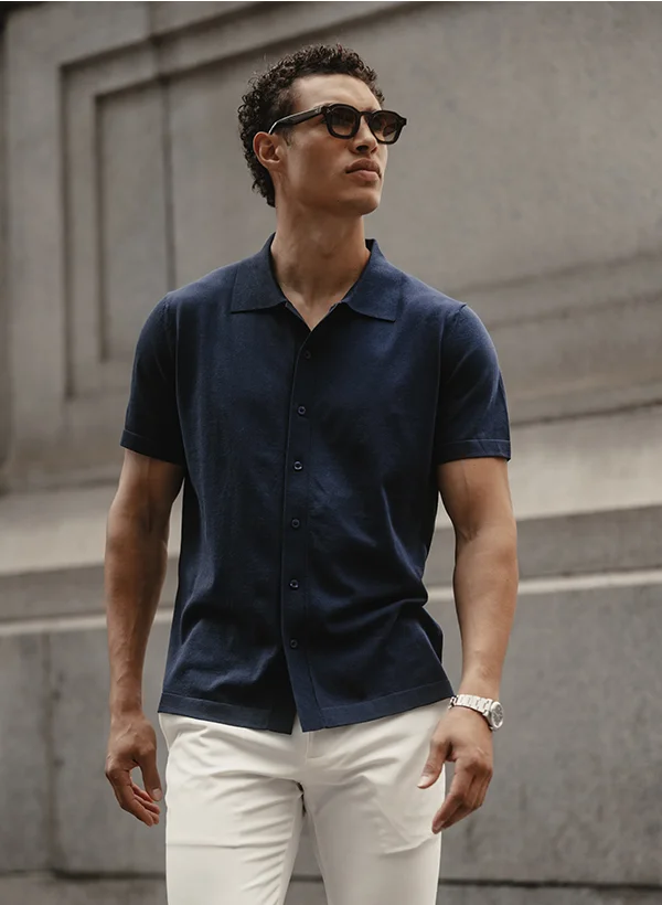 Riviera Knit Button Up