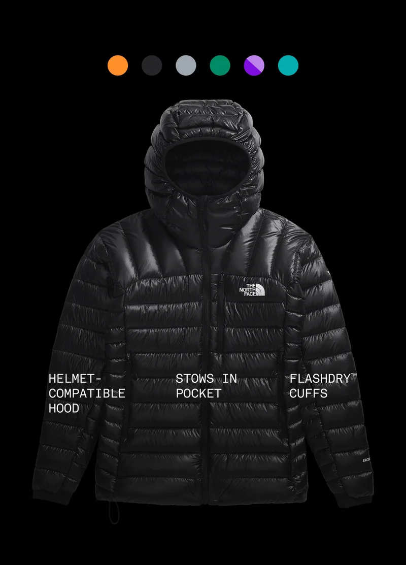 HELMET- COMPATIBLE HOOD. STOWS IN POCKET. FLASHDRY CUFFS.