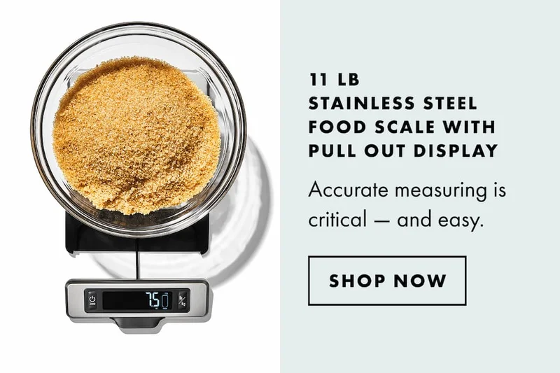 11 LB STAINLESS STEEL FOOD SCALE WITH PULL OUT DISPLAY. Accurate measuring is critical — and easy. | SHOP NOW