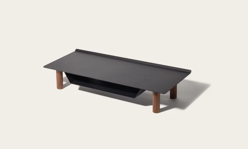 Image of Gather Small Monitor Stand (Black/Walnut)