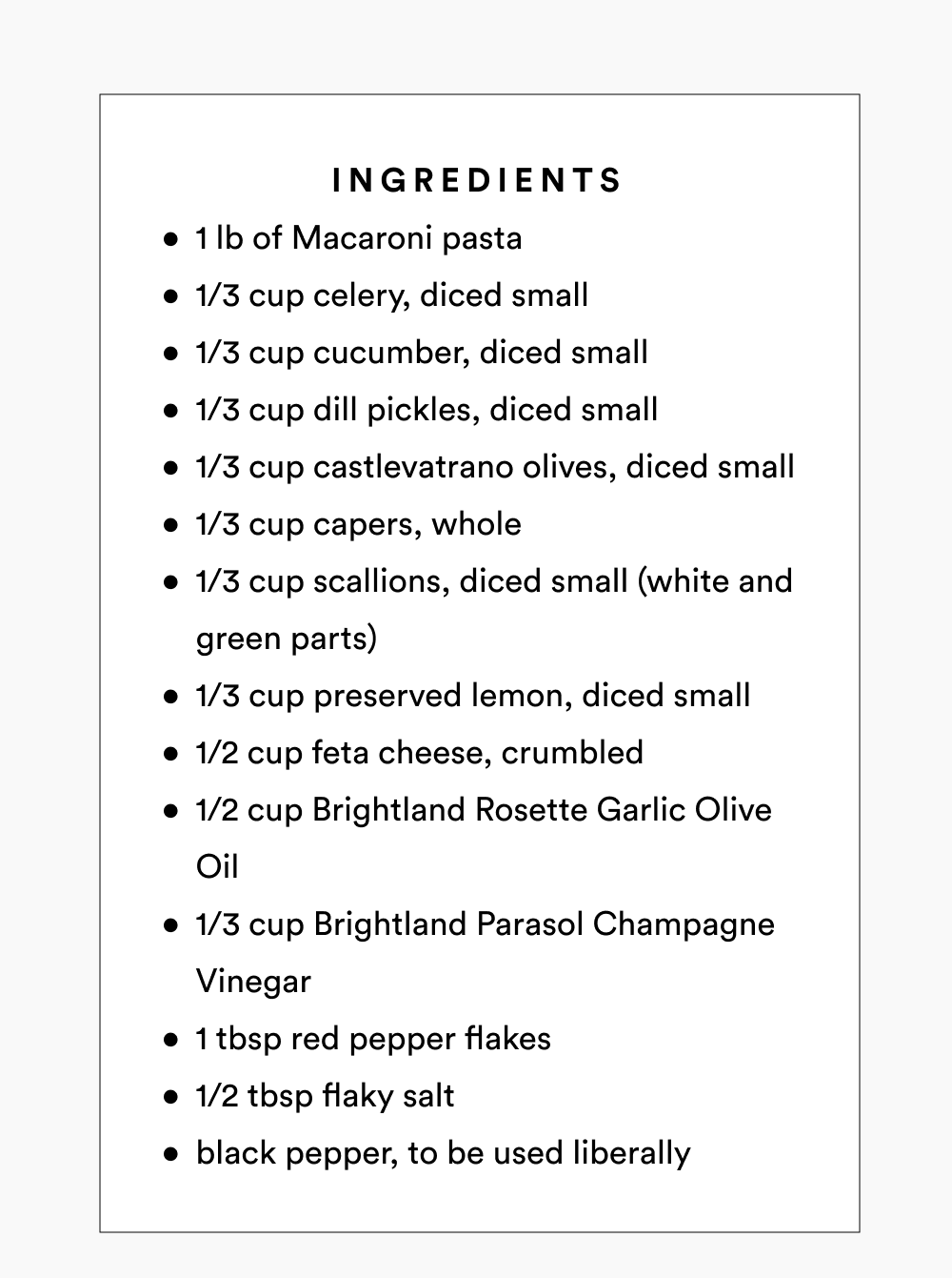 INGREDIENTS