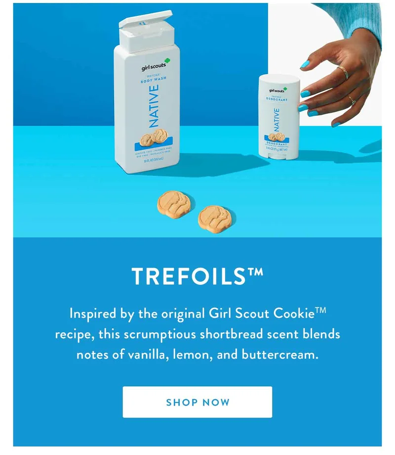 Trefoils™ | Inspired by the original Girl Scout Cookie™️ recipe, this scrumptious shortbread scent blends notes of vanilla, lemon, and buttercream. | SHOP NOW