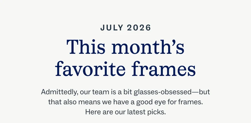 This month's favorite frames