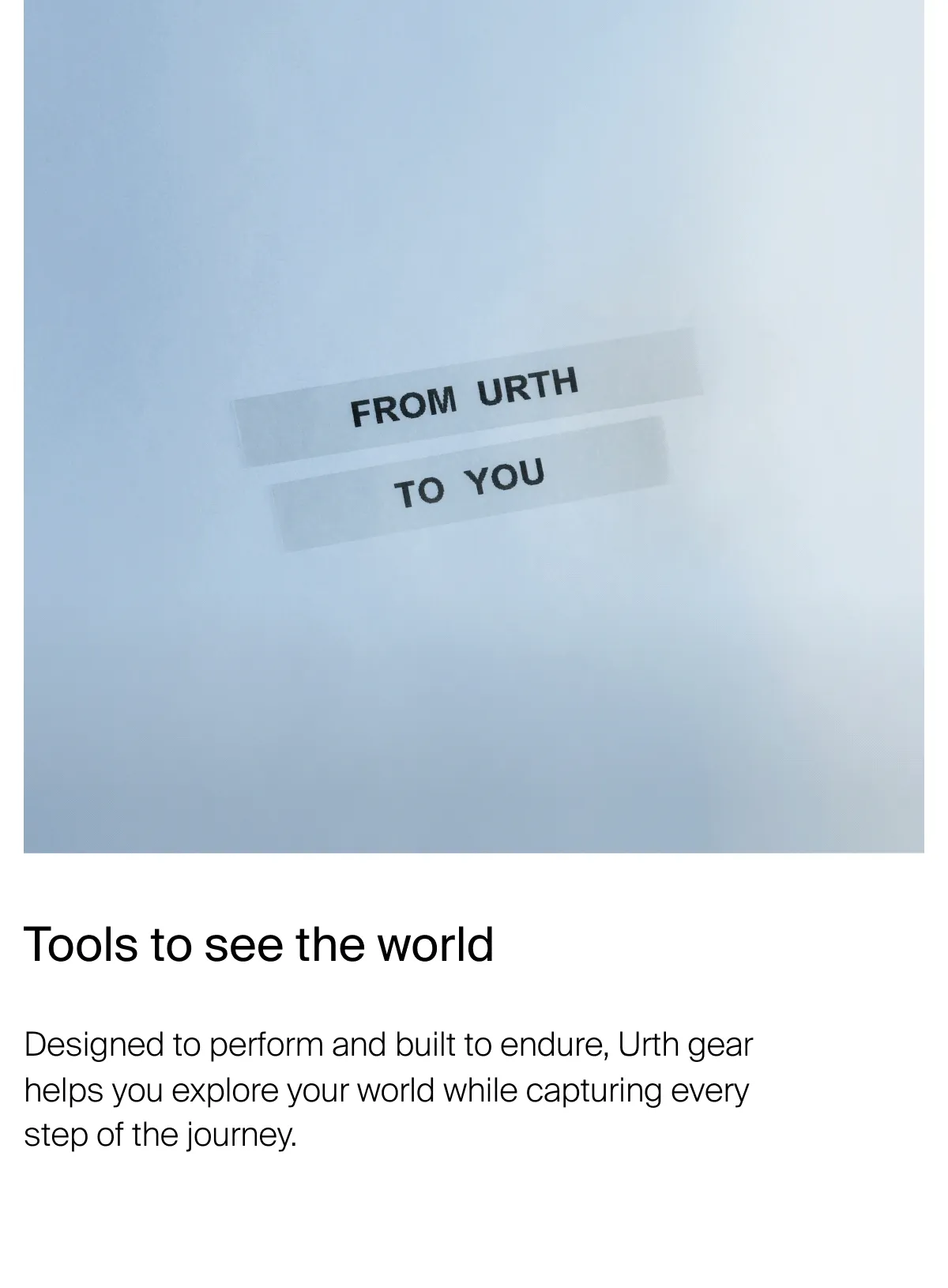 Tools to see the world