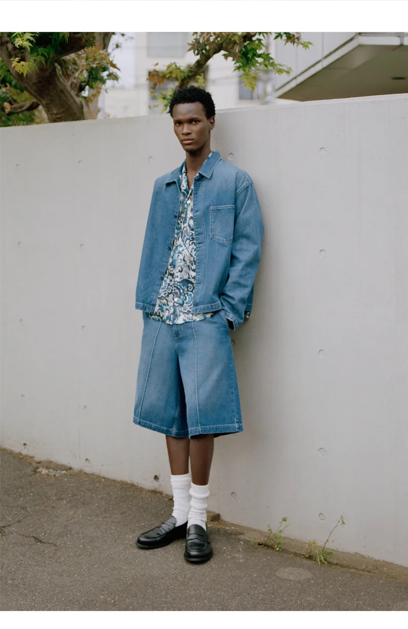 DENIM JACKET AND SHORTS