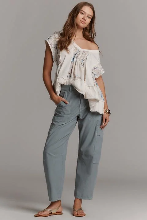 By Anthropologie Smocked Swing Tee