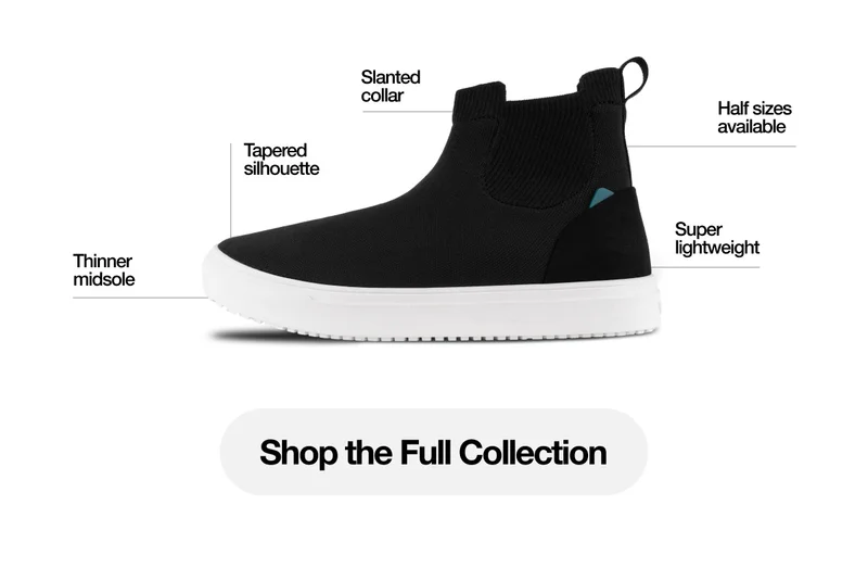 Thinner midsole, Tapered silhouette, Slanted collar, Half sizes available, Super lightweight. Shop the Full Collection.