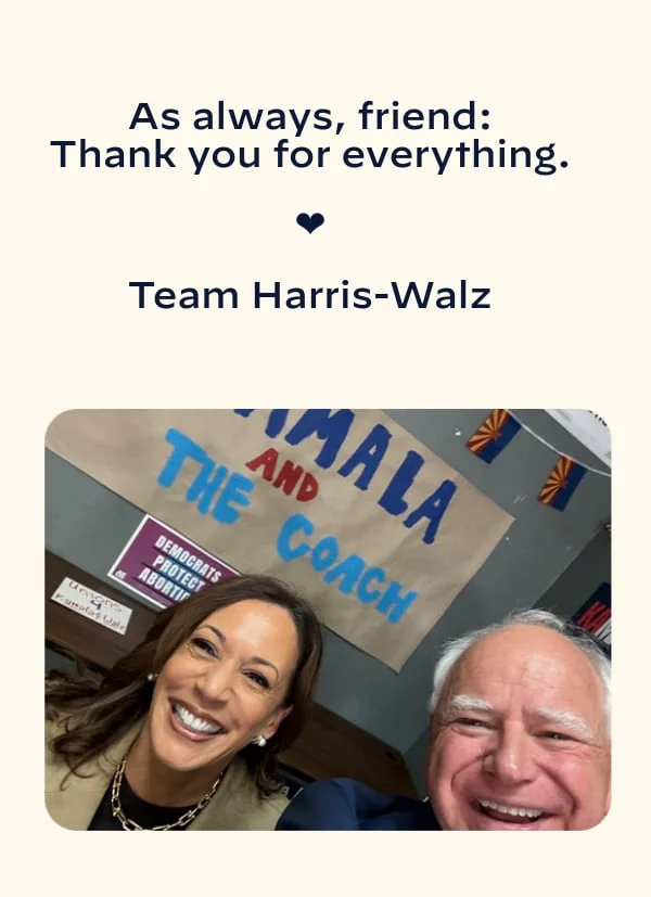Thank you. Together, we’re going to make history. ❤️🤍💙 Team Harris-Walz