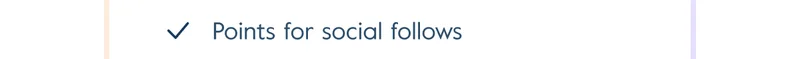 Points for social follows