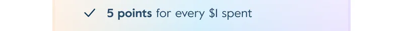 5 points for every $1 spent
