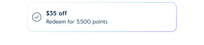 $35 off: Redeem for 3,500 points off