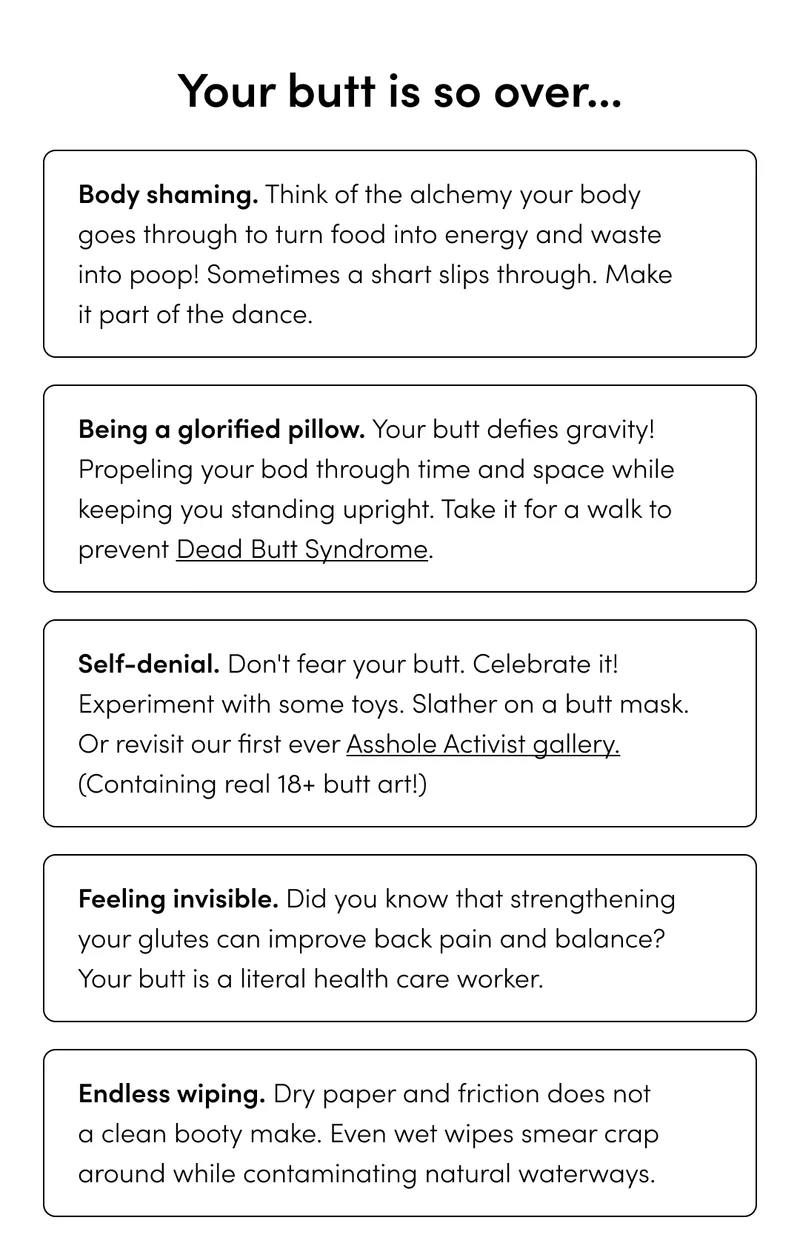 THINGS YOUR BUTT IS SO OVER