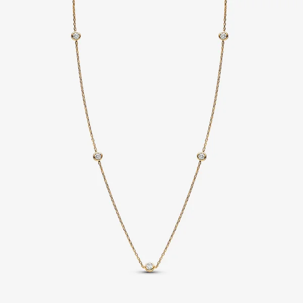 Pandora Era Bezel Lab-grown Diamond Station Necklace 0.50 carat tw 14k Gold