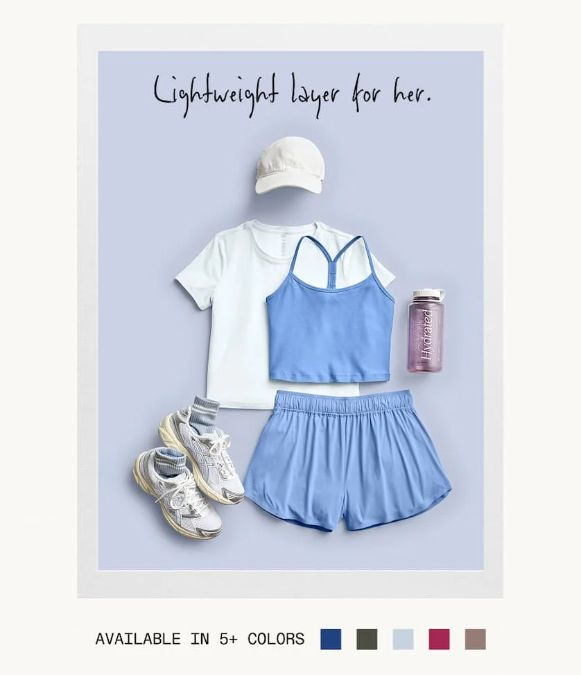 Featherweight Cropped Tee in Morning Sky Blue