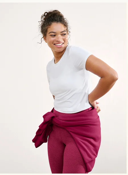Featherweight Cropped Tee in Cloud White