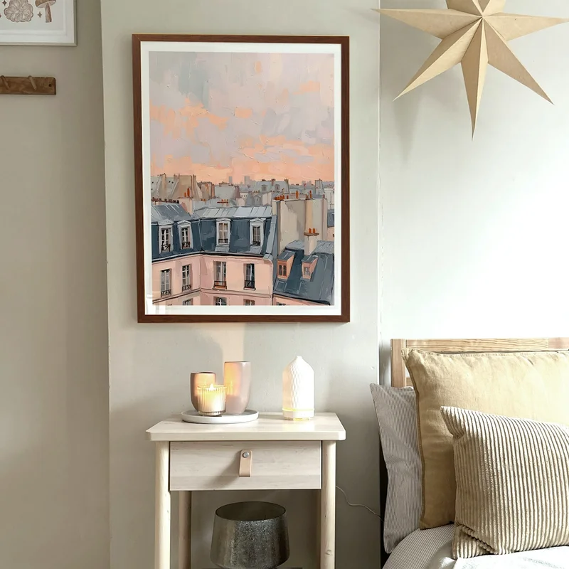 Image of Paris Rooftops Morning Skyline 6 Art Print